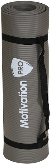 MotivationPro 1000 Exercise Mat Gray with Carry Strap (183x61x1cm)