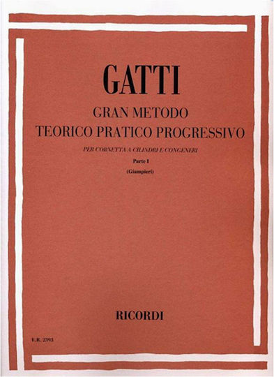Ricordi Gatti - Metodo Teorico Pratico Progressivo Vol.1 Метод за обучение за Вятърни инструменти W219827000