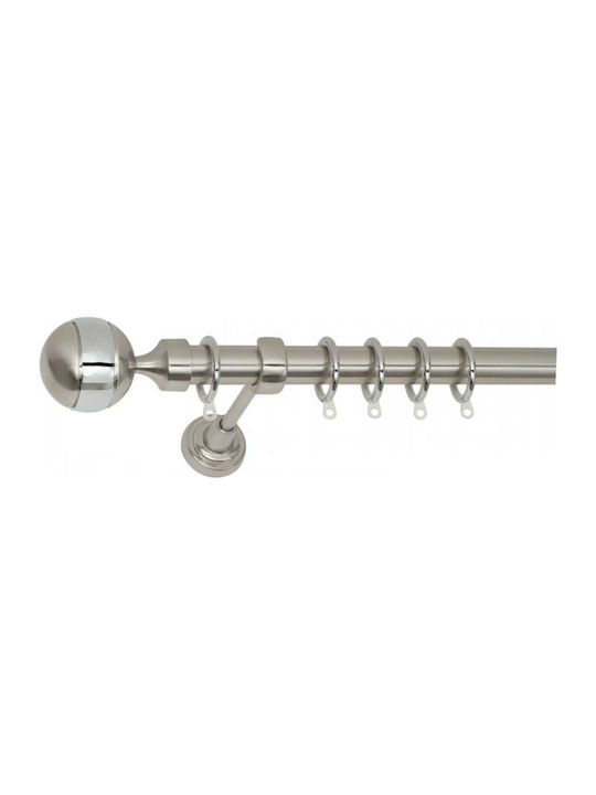 Import Hellas Metallic Curtain Pole No5 Single Φ25mm 150cm Nickel Matte