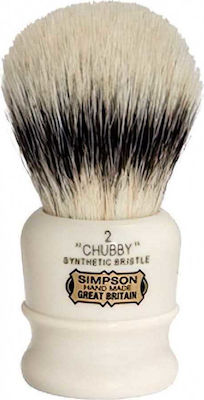 Simpsons Chubby 2 Shaving Brush with Synthetic Hair Bristles White