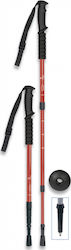 Martinez Albainox Telescopic Aluminum Trekking Pole with 3 Sections Barbaric Red