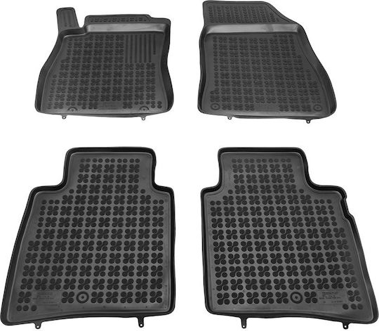 Rezaw Plast Set of Front and Rear Mats 4pcs Tray Type for Nissan Pulsar 2014 Black