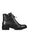 66968 Leder Stiefeletten Damen Schwarz