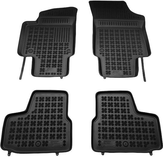 Rezaw Plast Set of Front and Rear Mats 4pcs Tray Type for Seat Mii Skoda Citigo Volkswagen Up 2012+ Black