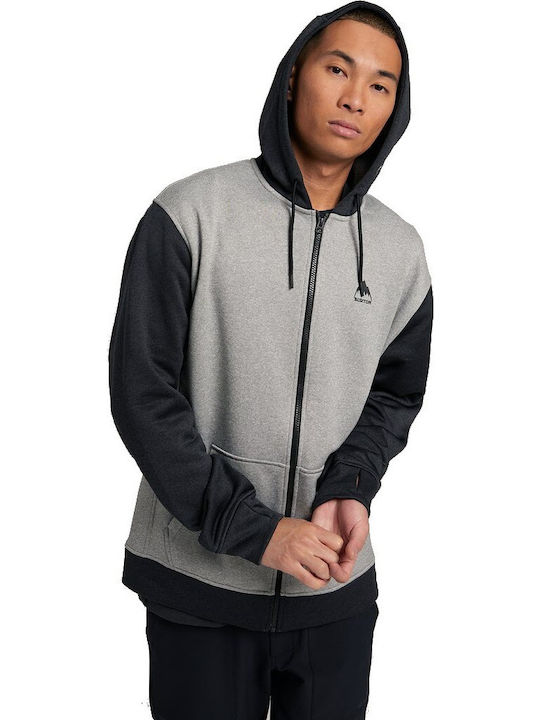 Burton Men's Sweatshirt Jacket with Hood and Pockets Gray