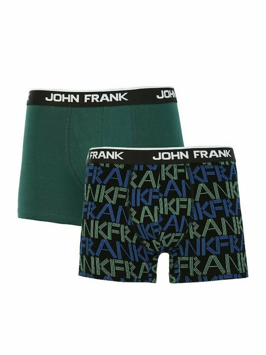 John Frank Neon Letters Boxeri pentru bărbați Multicolor cu modele 2Pachet