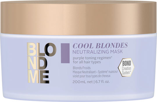 Schwarzkopf BlondMe Cool Blondes Neutralizing Μάσκα Μαλλιών για Διατήρηση Χρώματος 200ml