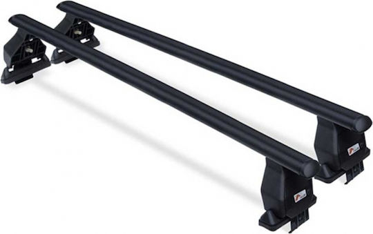 Menabo Menabo Metallic Roof Bars 112cm for Kia Rio 5D for Cars with Factory Bars Set with Roof Rack Legs Black