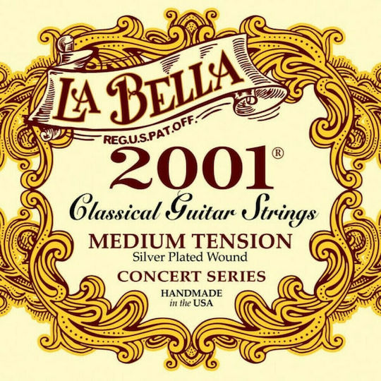 La Bella Set of Silver Plated Strings for Classic Guitar 4/4 2001 Classical Medium 29 - 41"
