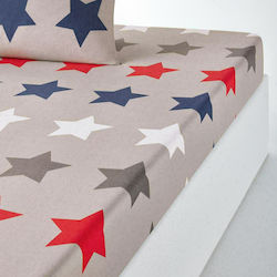 So'Home Μονό με Λάστιχο Stars Γκρι 90x190cm So'Home Μονό με Λάστιχο Stars Γκρι 90x190cm
