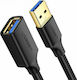Ugreen USB 3.0 Cablu USB-A de sex masculin - USB-A femelă Negru 1.5m 30126