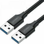 Ugreen USB 2.0 Cablu USB-A de sex masculin - USB-A de sex masculin Negru 0.25m 10307
