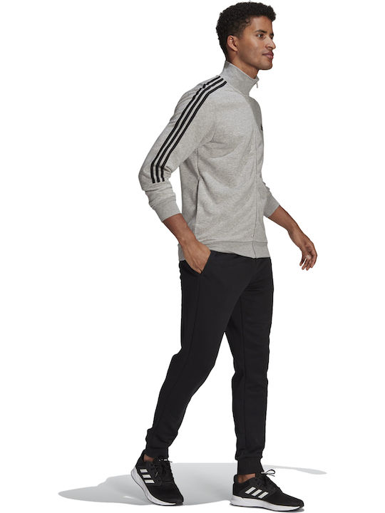 Adidas Essenttials Tracksuit Set Sweatpants with Rubber Grey / Black