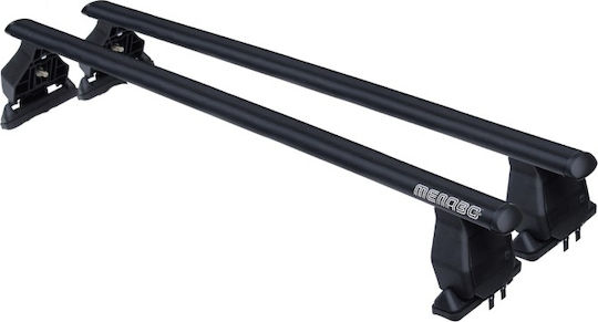 Menabo Metallic Car Roof Bars 112cm for BMW Series 1 5D for Cars with Factory Roof Bars Set with Roof Rack Legs Black