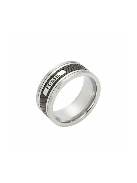 Fossil Herren Ring Ehering aus Stahl