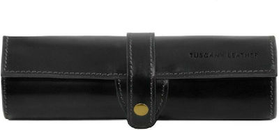 Tuscany Leather TL141620 Δερμάτινη Θήκη για 8 Στυλό σε Μαύρο χρώμα