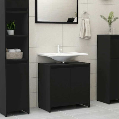 vidaXL Cabinet de baie fără chiuvetă L60xl33xH58cm Negru