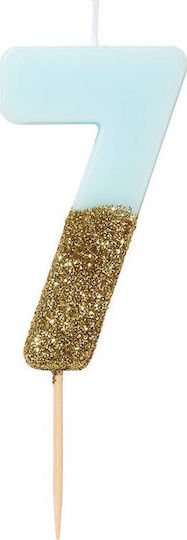 Talking Tables Kεράκι Nο 7 Γαλάζιο Glitter