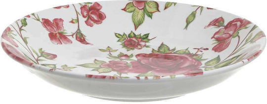Click Floral Plate Soup Ceramic Multicolour with Diameter 20.5cm 6pcs