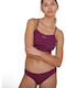 Speedo Sport Bikini Set Sports Bra & Slip Bottom Boomstar Allover Black
