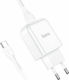 Hoco Φορτιστής με Θύρα USB-A και Καλώδιο USB-C Λευκός (N2 Vigour)