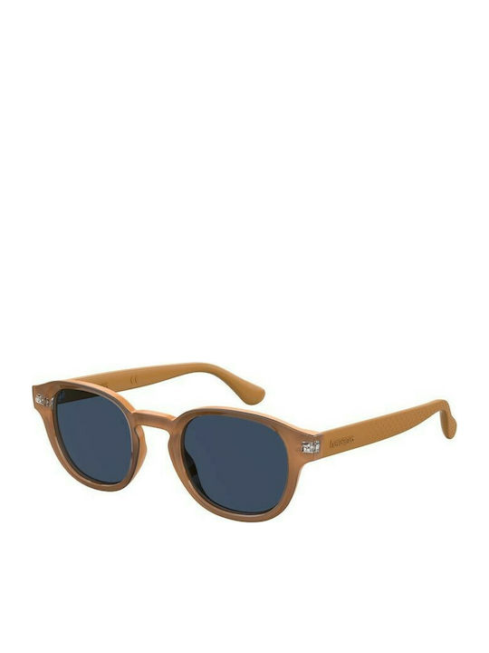 Havaianas Salvador Sunglasses with Beige Plastic Frame and Blue Lens Salvador J7D/KU