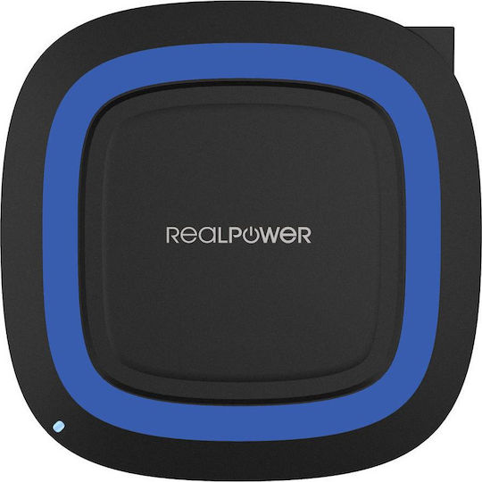 RealPower Wireless Charger Qi Pad Blue FreeCharger 10