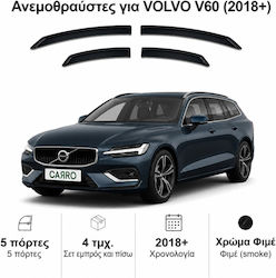 Heko Set Car Windbreakers Front and Back Dark Fime for Volvo V60 4 Pieces
