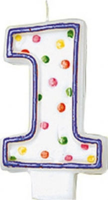 Amscan Birthday Candle Number "1" in Blue Color 176001