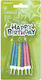 Amscan Κεριά με Βάσεις και Επιγραφή Happy Birthday 12τμχ