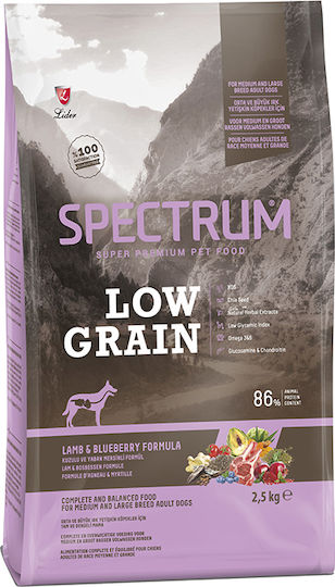Spectrum Low Grain Adult Medium & Large Breed 12кг Суха Храна с Малко Зърнени храни за Възрастни Кучета с Агнешко