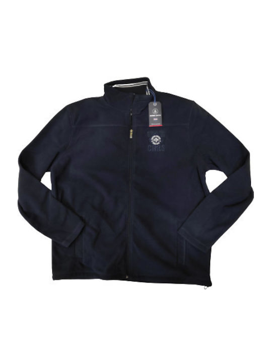 CHRIS CAYNE FLEECE-JACKE BLAU