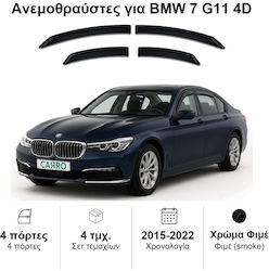 Heko Σετ Ανεμοθραύστες Μπροστινοί και Πίσω Σκούρο Φιμέ για BMW Σειρά 7 4τμχ 11186