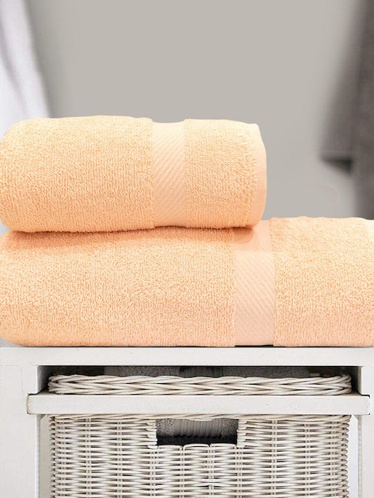 Lino Home Bath Towel Dina 70x140cm. Peach Weight 500gr/m²