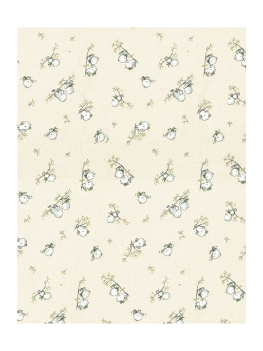 Dimcol Birds Flanell-Kuscheldecke Ecru 80x80cm.