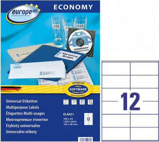 Avery 1200 Selbstklebende A4-Etiketten Economy 105x48mm
