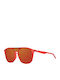 Polaroid Unisex Sunglasses with Orange Plastic Frame and Orange Polarized Mirror Lens PLD6023/S 15J/99