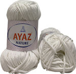 Ayaz Synthetic Knitting Yarn Nature White 70m 100gr