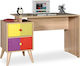 Rainbow Kids Desk made of Melamine Multicolour 128x57x75cm