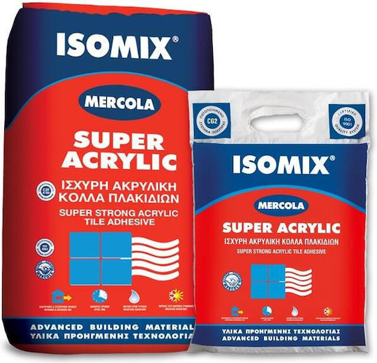 Mercola Super Acrylic Κόλλα Πλακιδίων Τσιμεντοειδής Λευκή 5kg