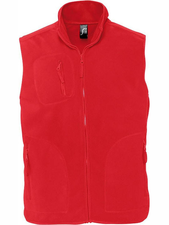 Sol's Norway Men's Sleeveless Promotional Cardigan Red
