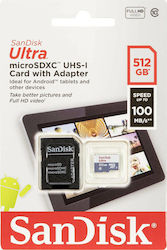 Sandisk Ultra microSDXC 512GB Clasa 10 UHS-I cu adaptor