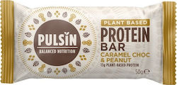 Pulsin Plant Based Protein Bar With Chocolate Peanut Caramel Flavour 50gr