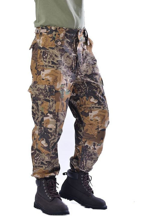 Ergo Hunting Pants IERAX Military Camouflage Foliage In Brown Color