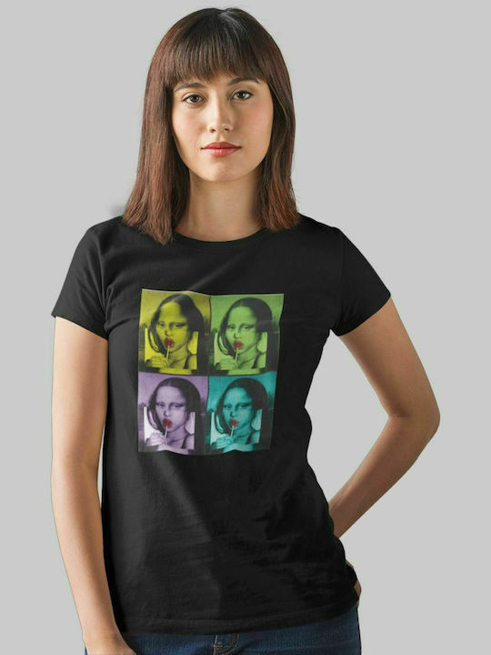 Mona Lisa w t-shirt - BLACK