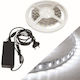 Fos me Waterproof LED Strip 12V Cold White Light 2m with Power Supply