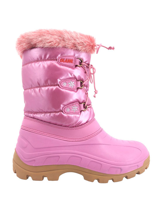 Olang Patty Γυναικείες Μπότες Χιονιού με Γούνα Ροζ