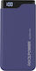 RealPower PB-15000C Power Bank 15000mAh mit 2 USB-A Anschlüssen und USB-C Anschluss Blau