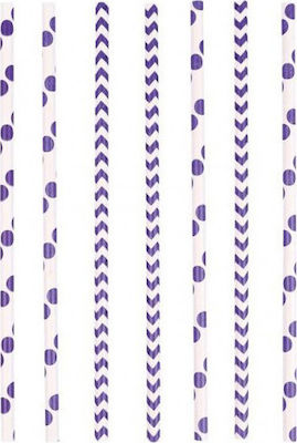 Amscan Straw Paper Purple 24pcs