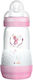 Mam Plastikflasche Easy Start Anti-Colic Gegen Koliken mit Silikonsauger für 2+ Monate Pink Hippocampus 260ml 1Stück